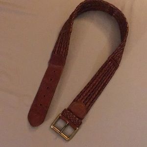 Brown leather rope belt